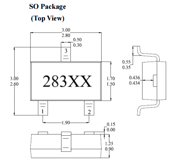 台湾MST美加MH283单极电流感应霍尔元件
